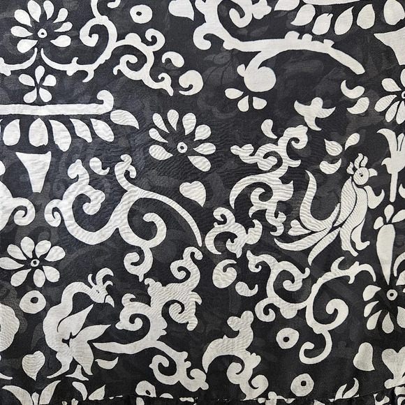 SALONI Tilly Dress Silk Noir Phoenix Fit Flare Shift Sleeveless Button - Picture 3 of 8